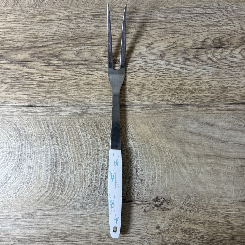Atomic Starburst‎ 50s 60s MCM Mode Danish Sheffield White Blue Carving Knife